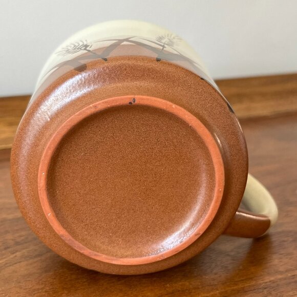 Vintage Stoneware Wheat Mug Brown Beige Coffee Cup - Picture 9 of 10